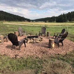 fire pit near cabins