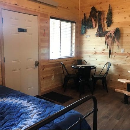 Bed and Table in Cabin