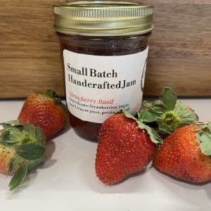 8oz Small Batch Handcrafted Jam, Strawberry Basil